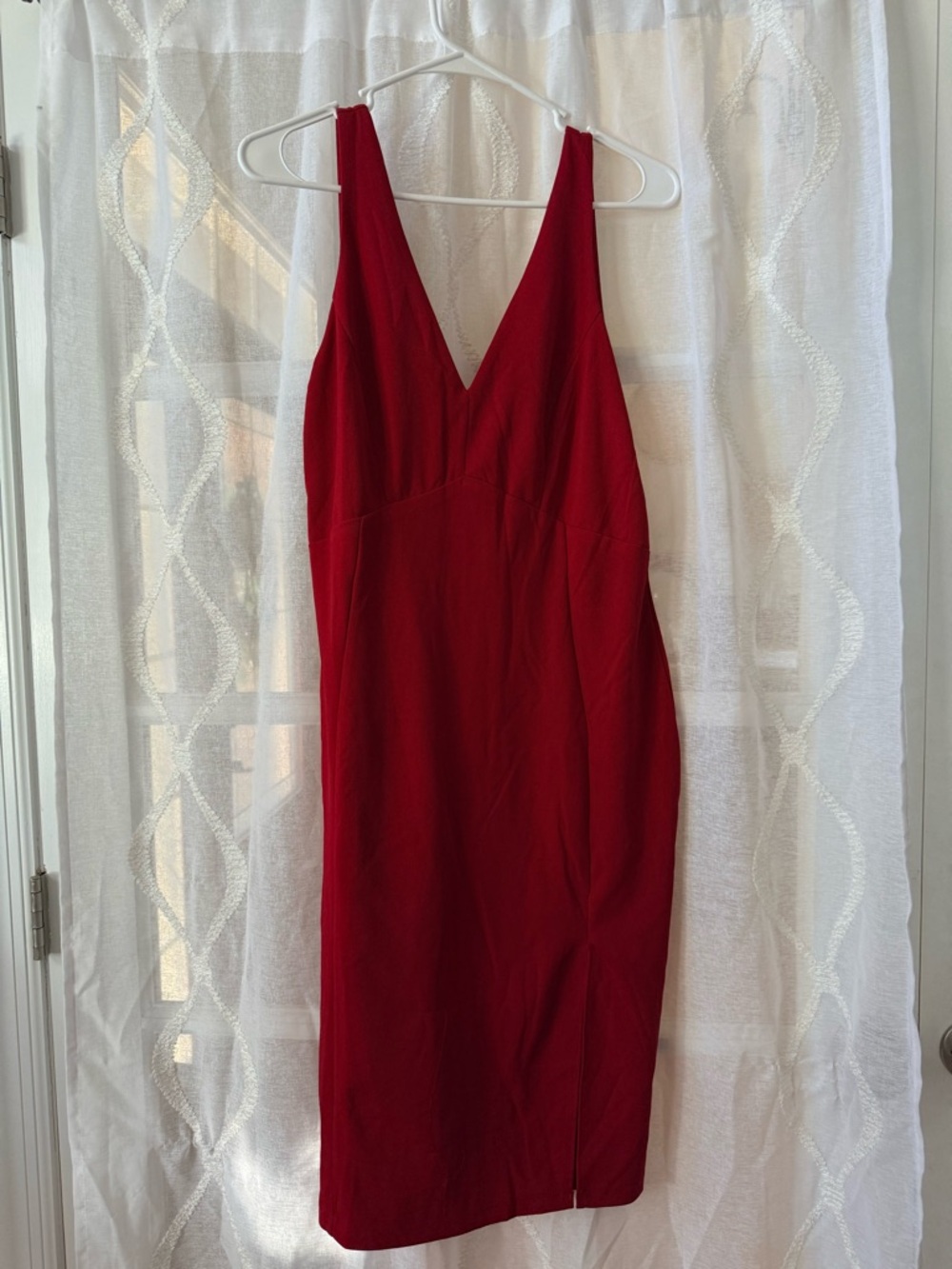 Lulu's Red V-Neck Midi Dress